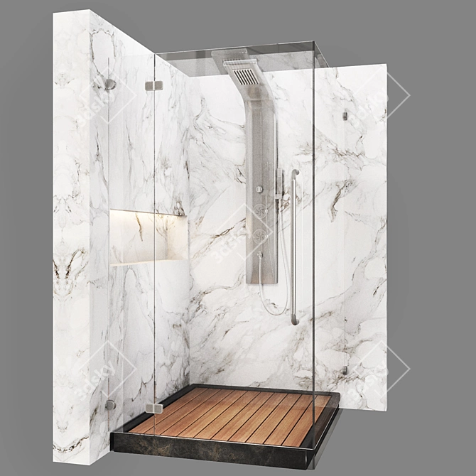 Sleek Shower Cabin 2.0 3D model image 2