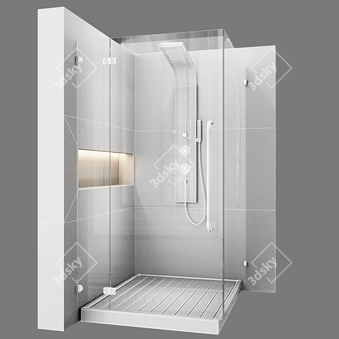 Sleek Shower Cabin 2.0 3D model image 4