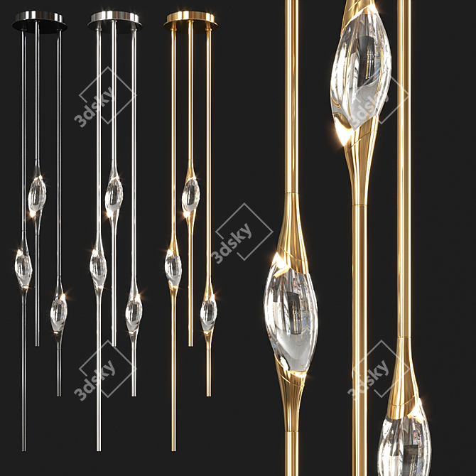 Il Pezzo Mancante 12-Round Chandelier 3D model image 1