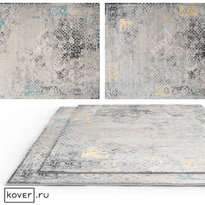 Ethnic-inspired Ruined Classic Rugs 3D model image 1