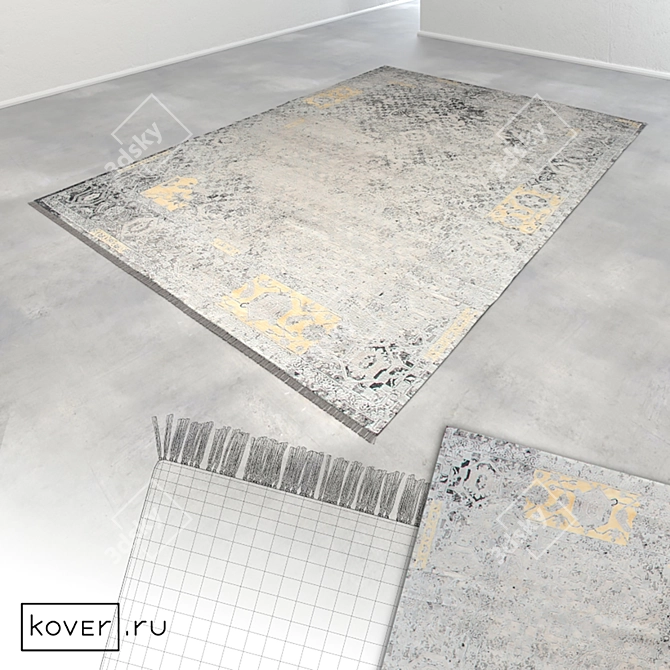 Ethnic-inspired Ruined Classic Rugs 3D model image 3