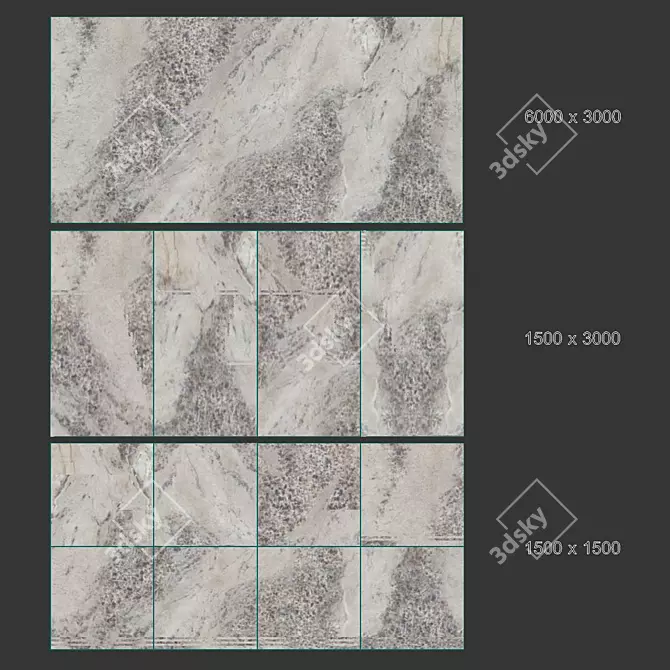 Gem Violet Ceramic Tile - Luxurious Porcelain Flooring 3D model image 4