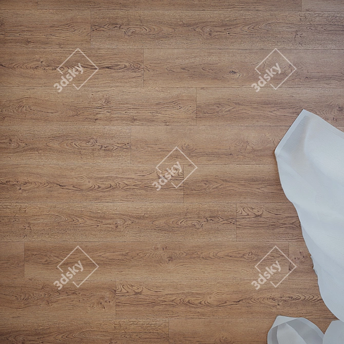 Natural Oak Cottage Flooring - High Quality Textures 3D model image 2