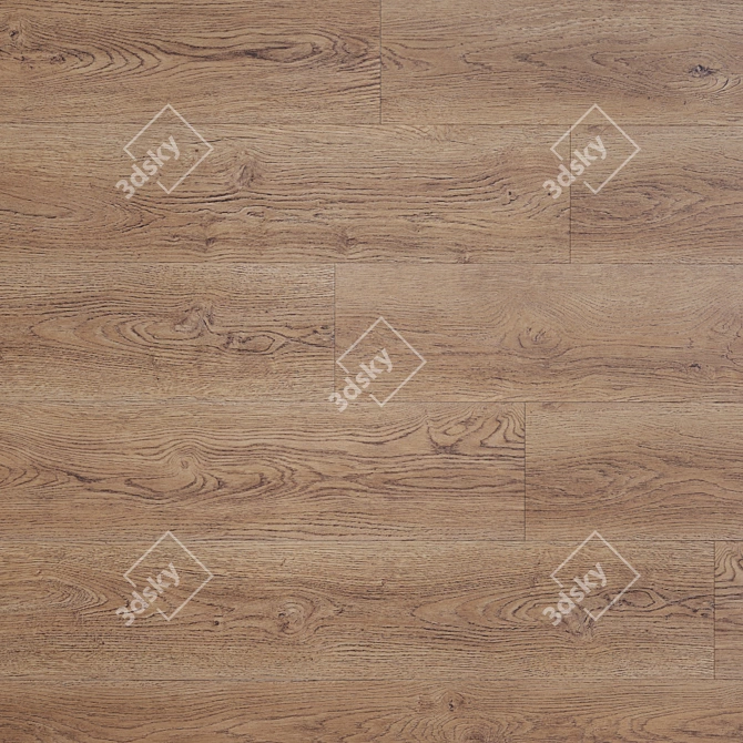 Natural Oak Cottage Flooring - High Quality Textures 3D model image 3