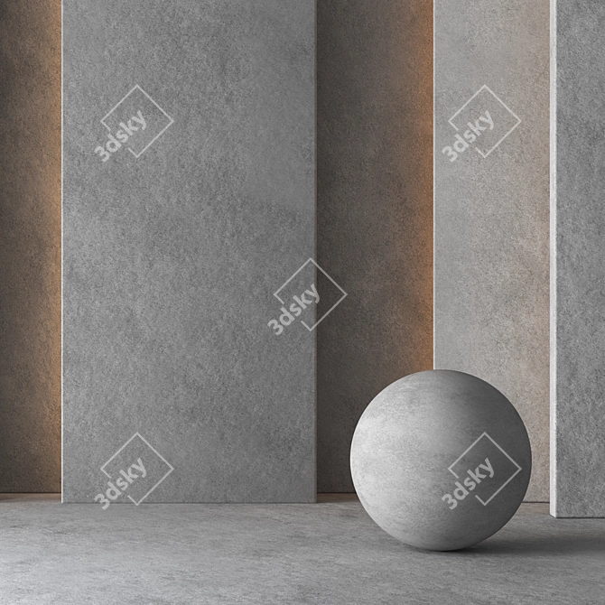 Seamless Concrete Material: High-Res Decorative Texture 3D model image 1