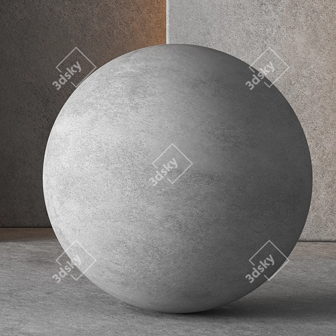 Seamless Concrete Material: High-Res Decorative Texture 3D model image 2