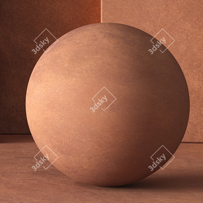 Seamless Darksalmon Dirt Concrete 3D model image 2