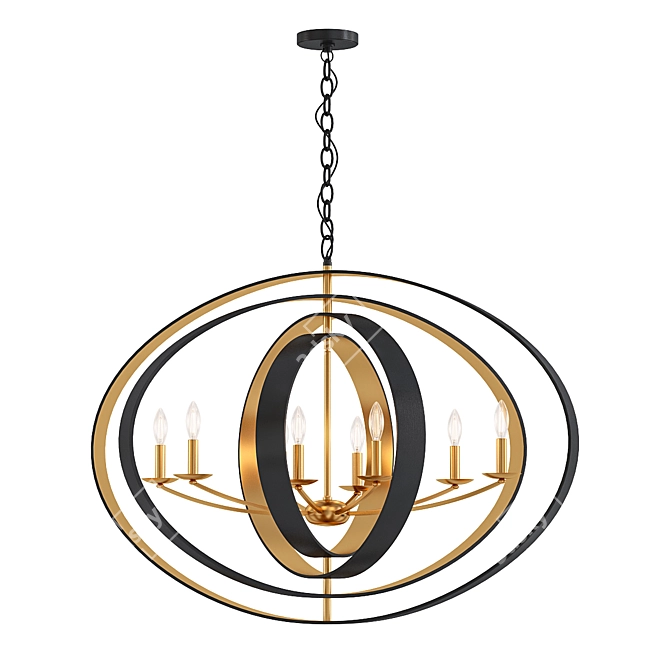 Luna Bronze Chandelier 3D model image 1