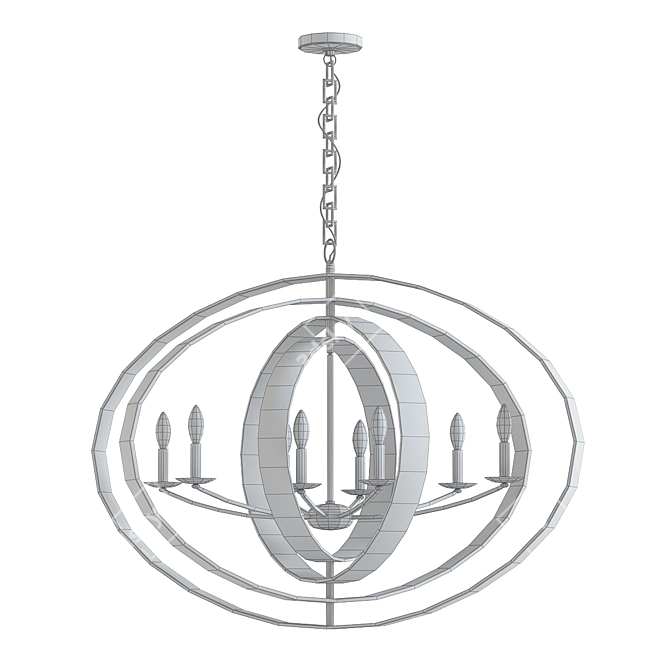 Luna Bronze Chandelier 3D model image 2