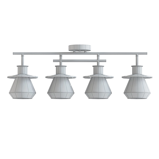 Sleek Dark Bronze Track Lighting 3D model image 2