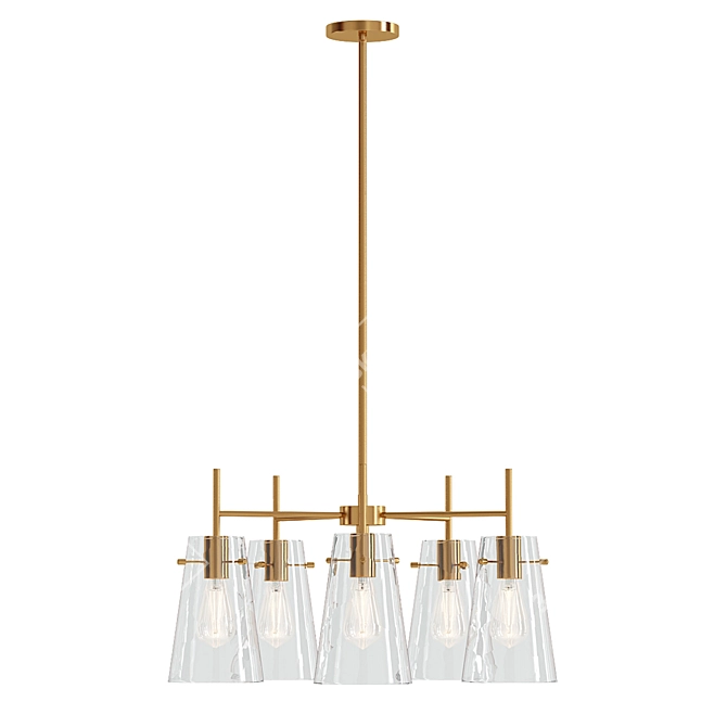 KAWOTI 24 Dimmable Bronze Chandelier 3D model image 1