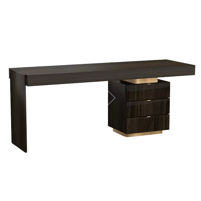 Elegant Carson Oak Desk 3D model image 1