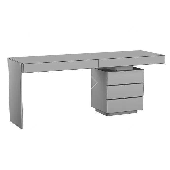 Elegant Carson Oak Desk 3D model image 2