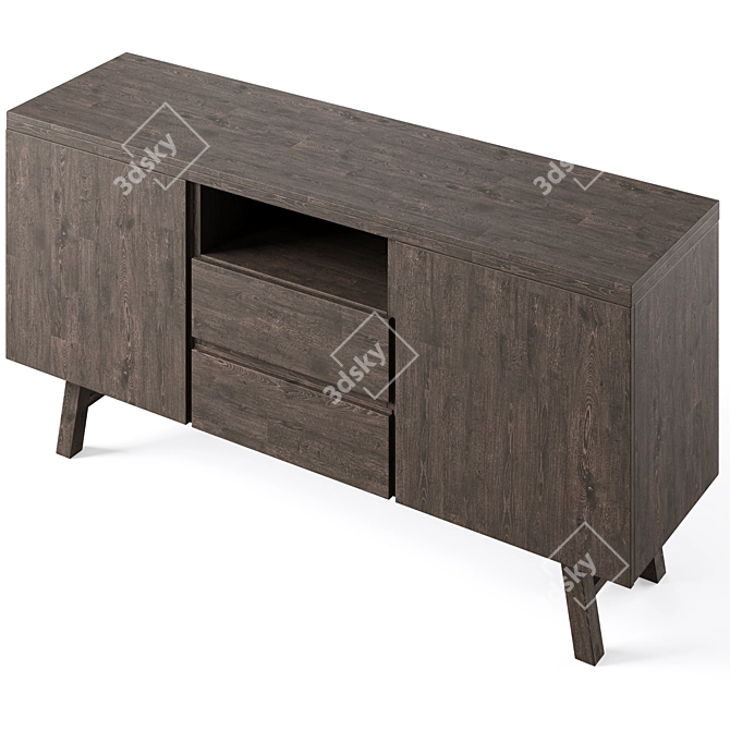 Modern Oak Bedside Table 3D model image 3