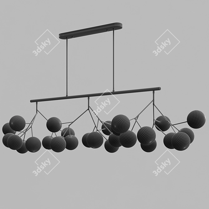 Industrial Sphere Glass Chandelier - Timeless Elegance for Modern Spaces 3D model image 2