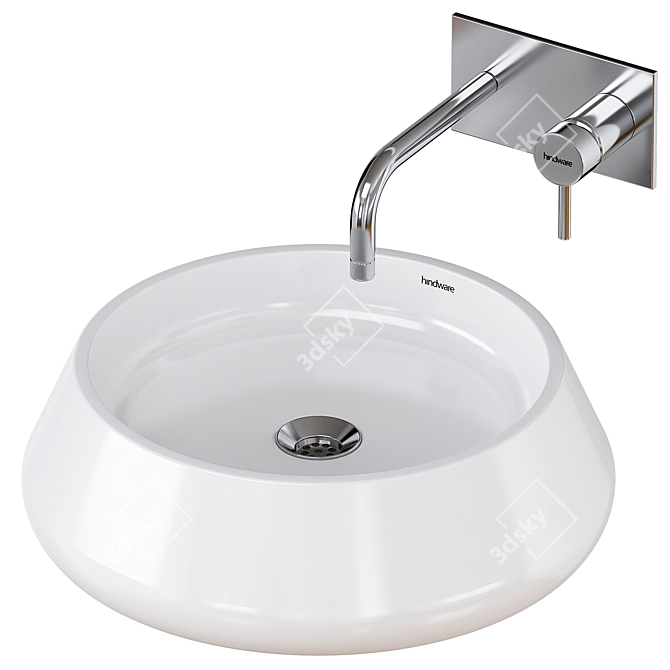 Hindware Vessel Basin: Over Counter, 450mm Dia 3D model image 3