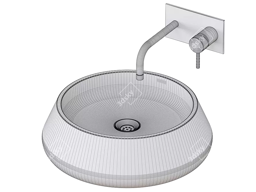 Hindware Vessel Basin: Over Counter, 450mm Dia 3D model image 4