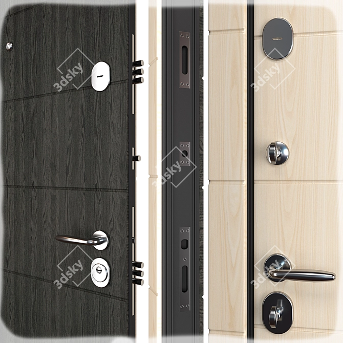 Elegant Artua Favorit Metal Door 3D model image 2