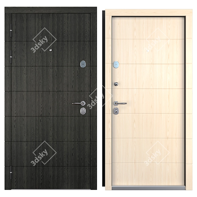 Elegant Artua Favorit Metal Door 3D model image 3