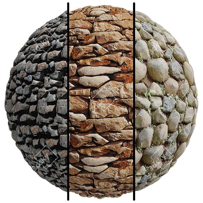 Seamless Stone Covering | 3MAT | PBR 3D model image 1