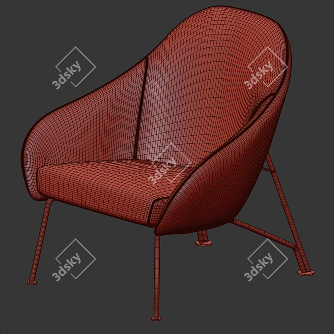 Elegant Proinha Armchair by Fernando Jaeger 3D model image 5