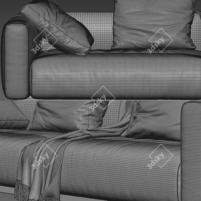 Flexform Lario 3-Seat Sofa: Sleek and Stylish 3D model image 4