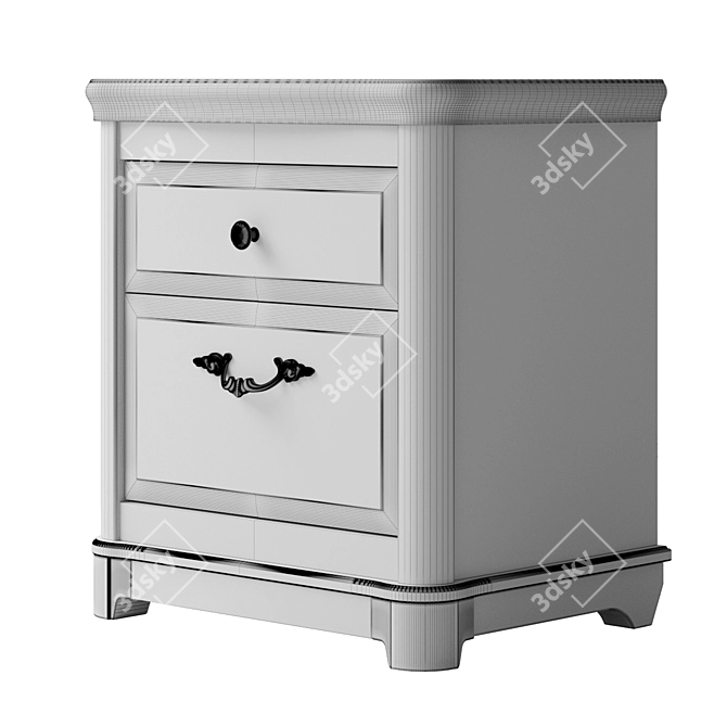 RIVIERA Bedside Table: Stylish Nightstand with Elegant Finishes 3D model image 4