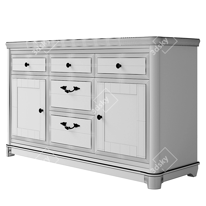 RIVIERA 2-Drawer Chest: Elegant and Spacious 3D model image 4