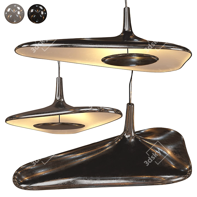 Elegant Noir Pendant Light 3D model image 1