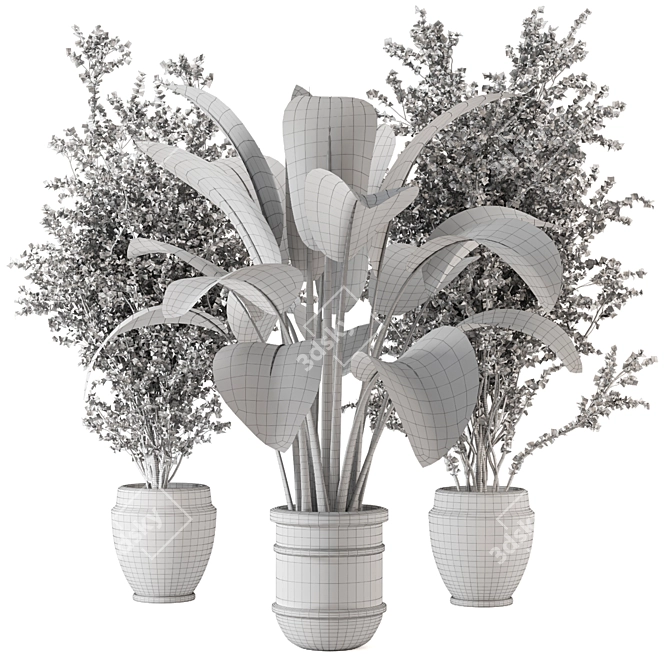 Lush Indoor Plant Set 3D model image 5