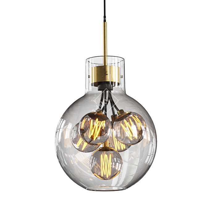 Elegant Brass Pendant Lighting 3D model image 2