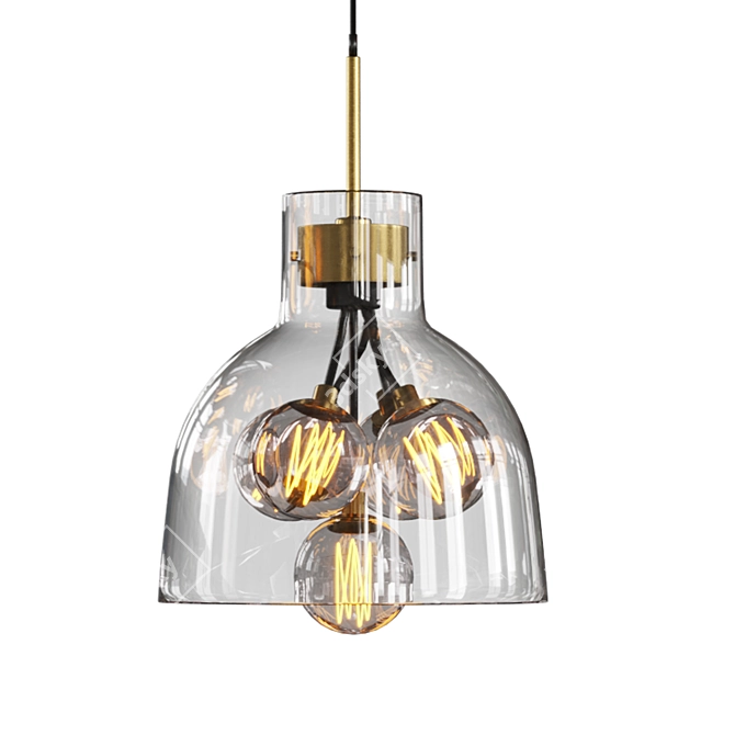 Elegant Brass Pendant Lighting 3D model image 3