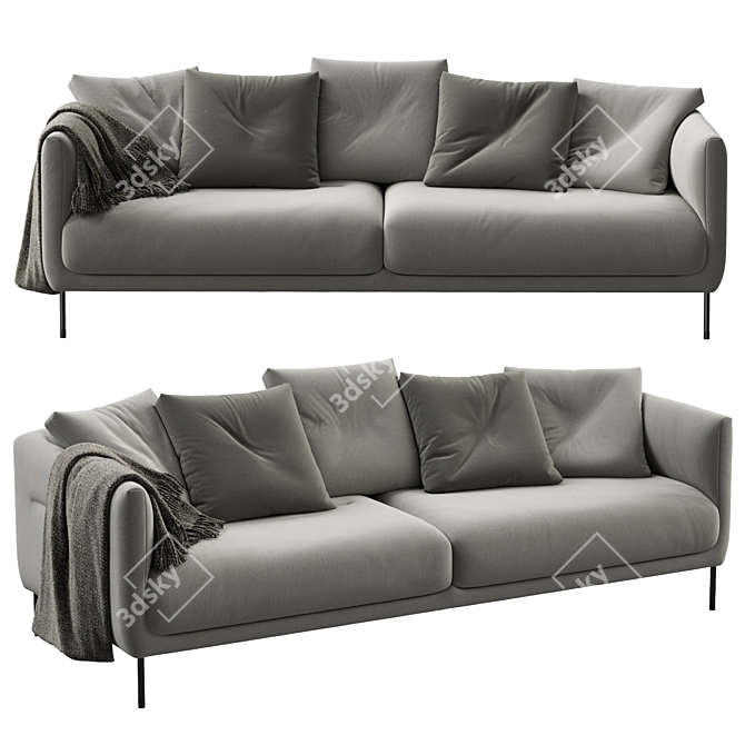 Sleek Scandinavian Design: Fredericia Konami Sofa 3D model image 2