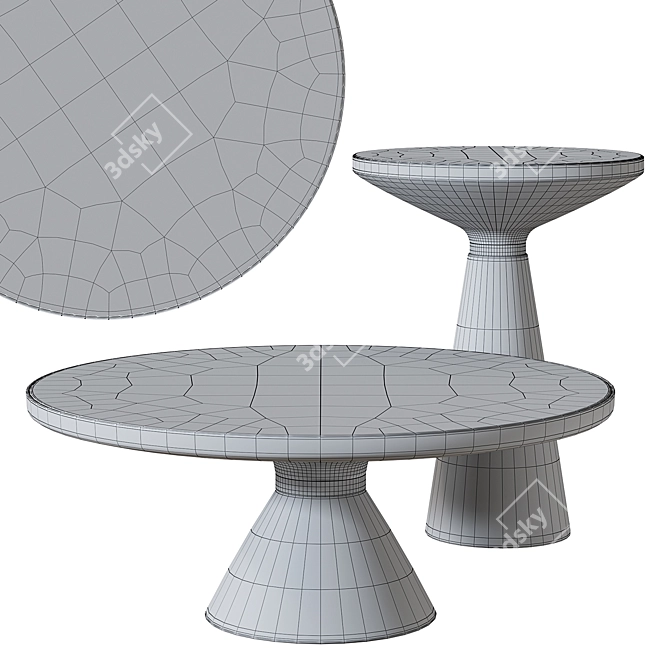Modern Vaso Wood L Coffee Table 3D model image 5