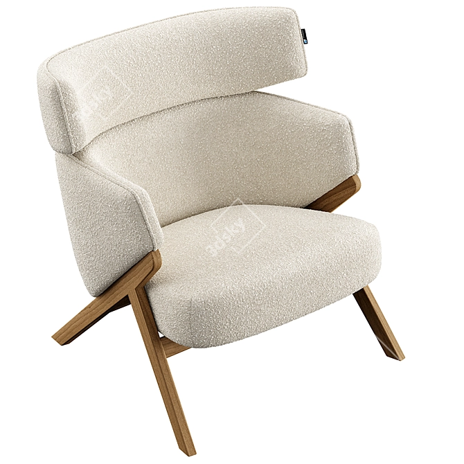 Scandinavian Inspired Cordial Armchair 3D model image 4