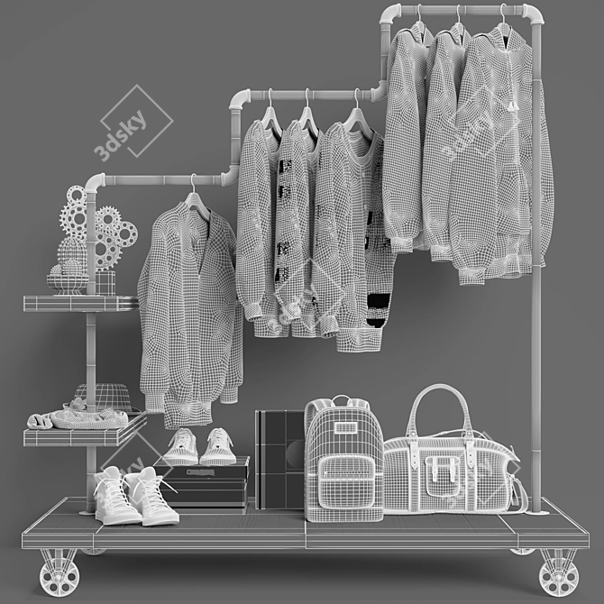 Sleek Clothes Hanger 3D model image 4