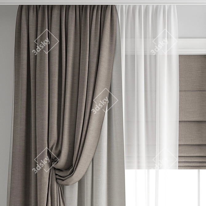 Polygonal Model Curtain 448 3D model image 2