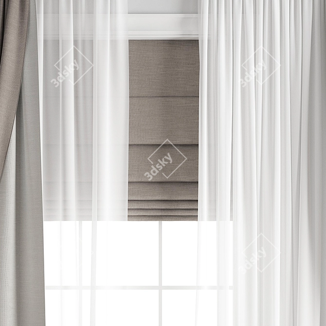 Polygonal Model Curtain 448 3D model image 4