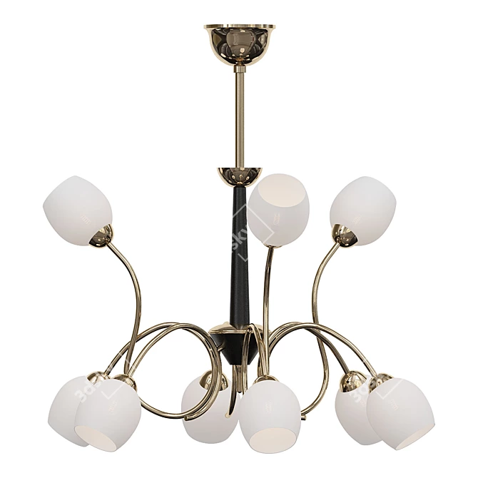 Stilnovo-inspired Patina Chandelier 3D model image 1