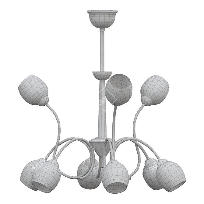 Stilnovo-inspired Patina Chandelier 3D model image 2