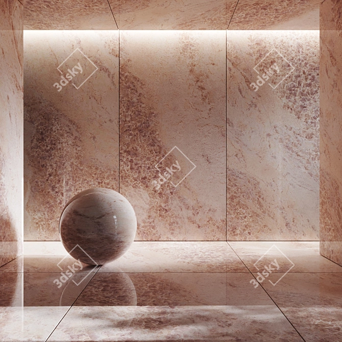 Gem Rose Porcelain Tile - Elegant and Versatile 3D model image 1