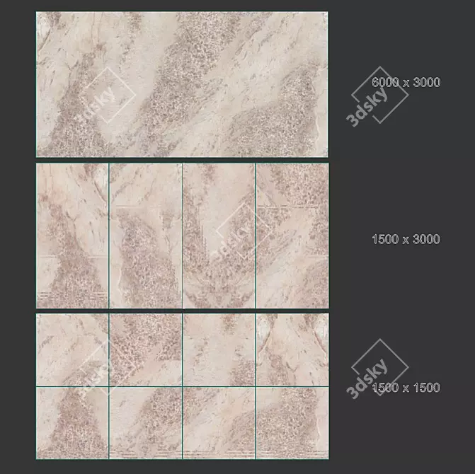 Gem Rose Porcelain Tile - Elegant and Versatile 3D model image 4