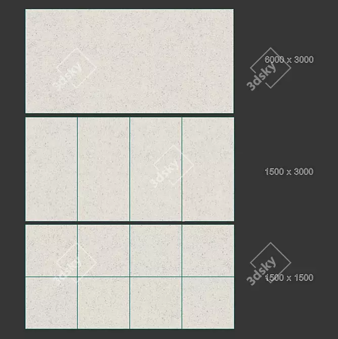 Venice Zinc Porcelain Tile: High-Quality 6mm Zinc Ceramic Tile 3D model image 4