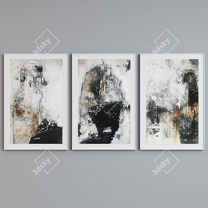 Modern Abstract Picture Frame Set 3D model image 2