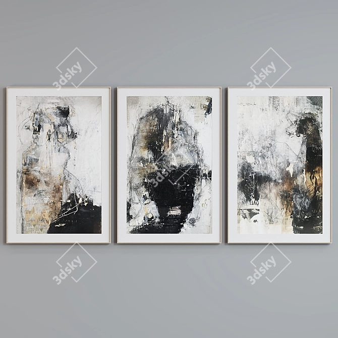 Modern Abstract Picture Frame Set 3D model image 4