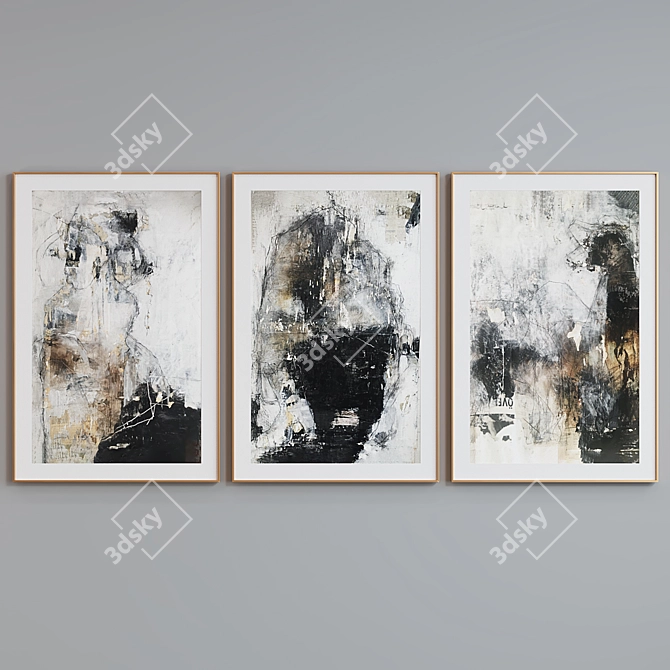 Modern Abstract Picture Frame Set 3D model image 5