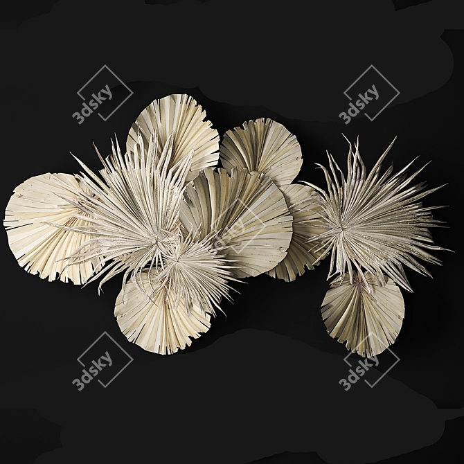 Title: Natural Palmscape Wall Decor 3D model image 2