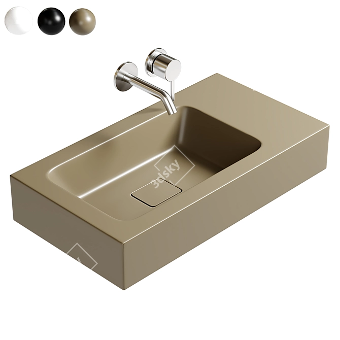 Sleek Cono Wall Basin: Effortless Elegance 3D model image 1