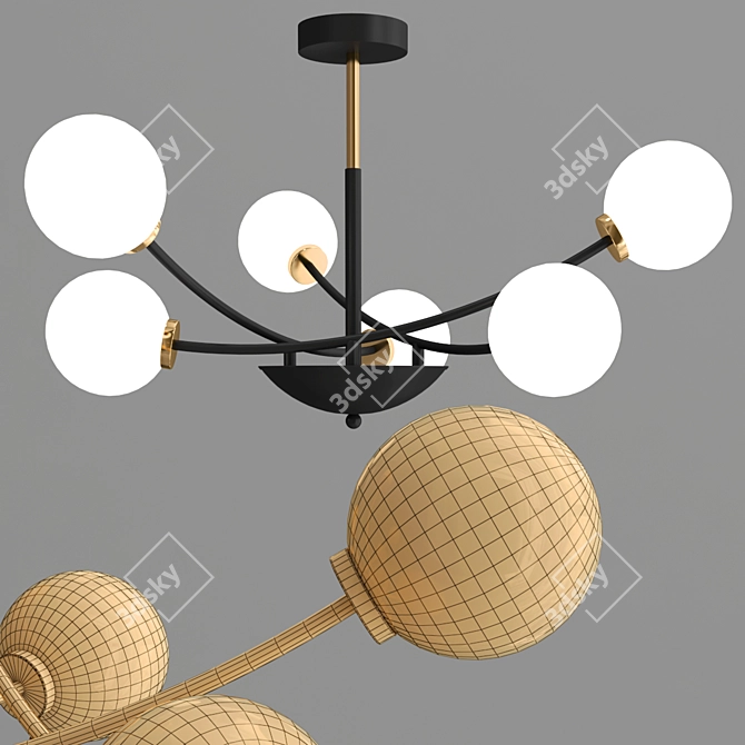 Modern Sputnik Chandelier for Industrial Decor 3D model image 2