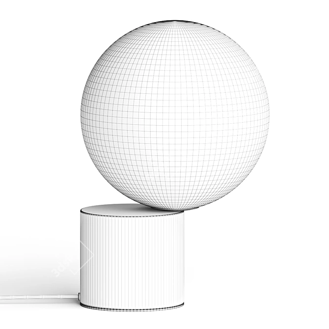 Elegant Cosmo Round Cricket Table Lamp 3D model image 2